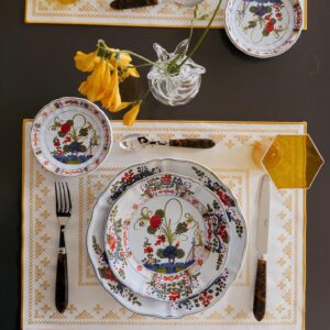 Ceramica faenza piatti Garofano Carnation oriente italiano maiolica