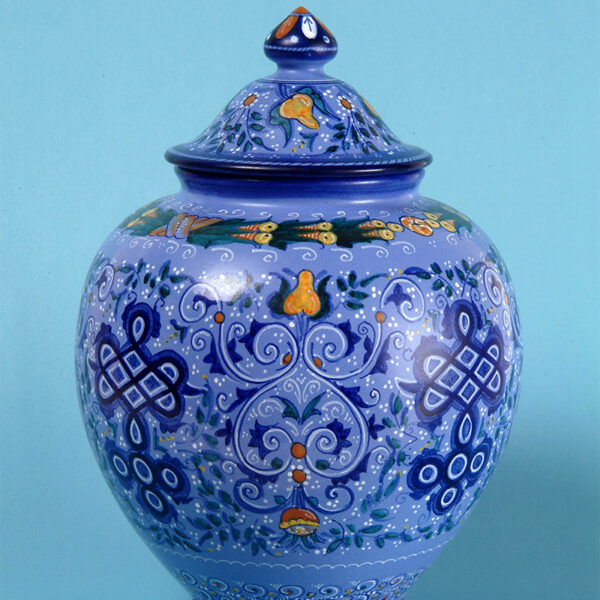 Vaso Berettino ceramica Faenza blu