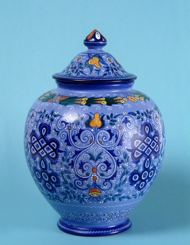 Vaso Berettino ceramica Faenza blu